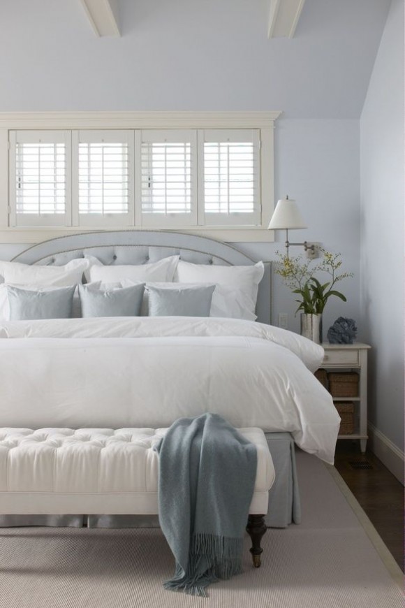 White shutter bedroom